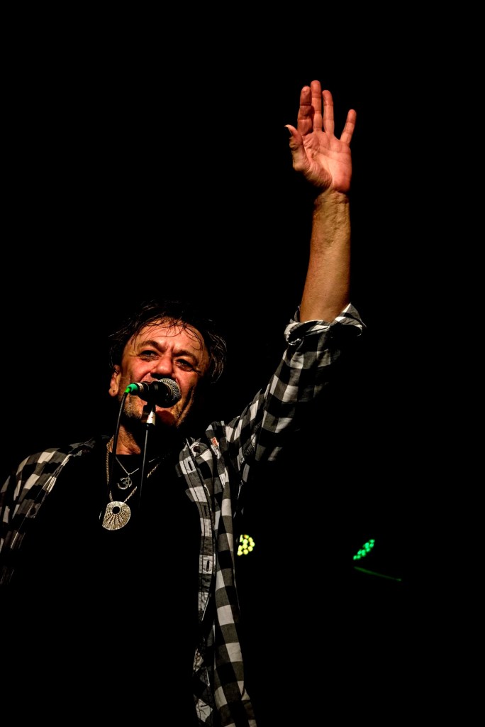 Ray Cipolla saying thank you to the audience after a live concert with Nekropolis '22